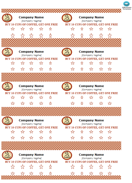 punch card template voorbeeld afbeelding 