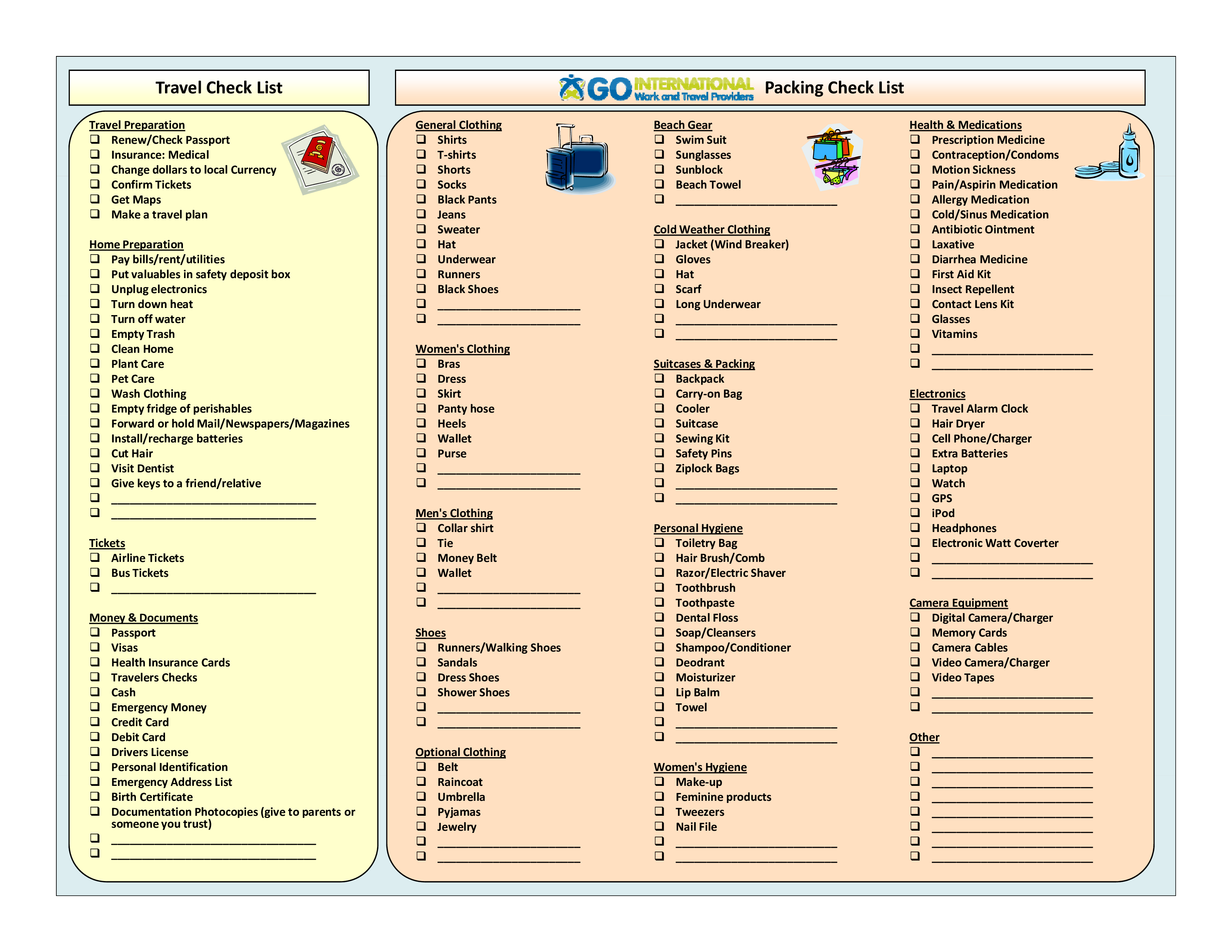 Travel Packing Checklist PDF main image