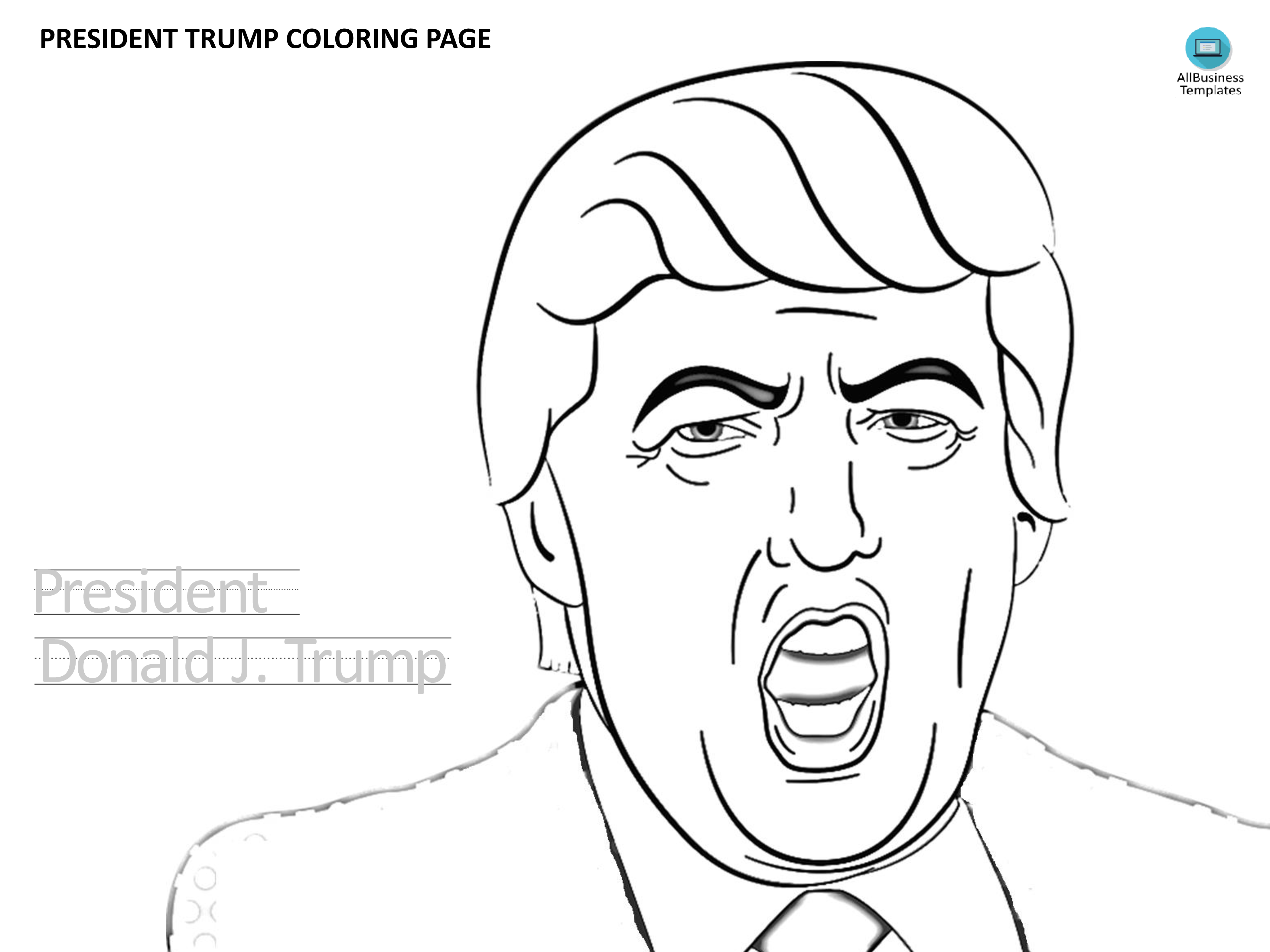 donald trump coloring page voorbeeld afbeelding 