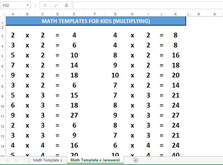 Math for Kids template multiplying numbers main image