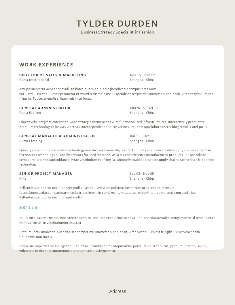 creative resume fashionista voorbeeld afbeelding 