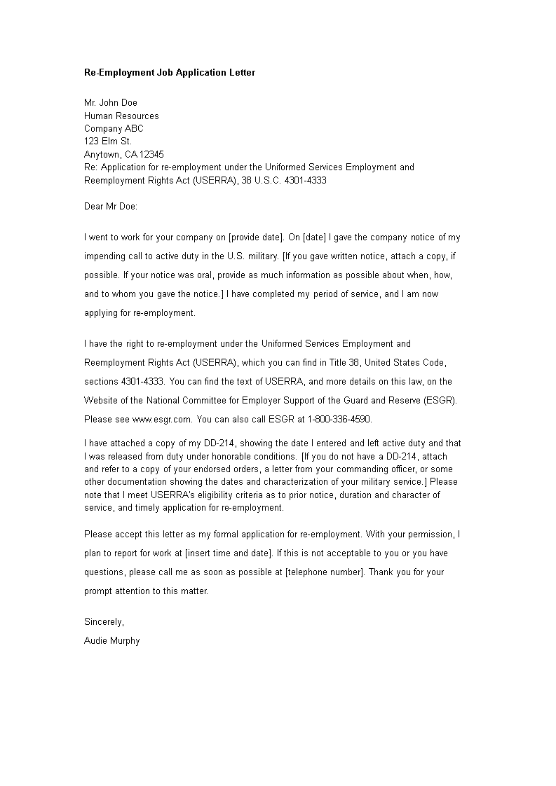 request for a job application letter