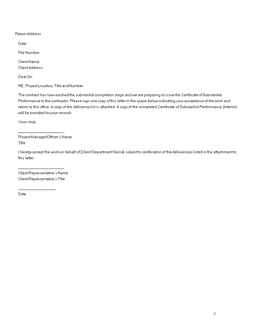 client acceptance letter template