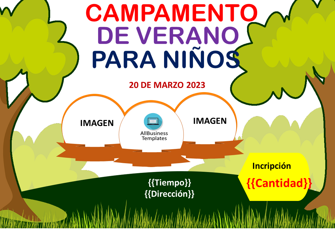 folleto del campamento de verano template