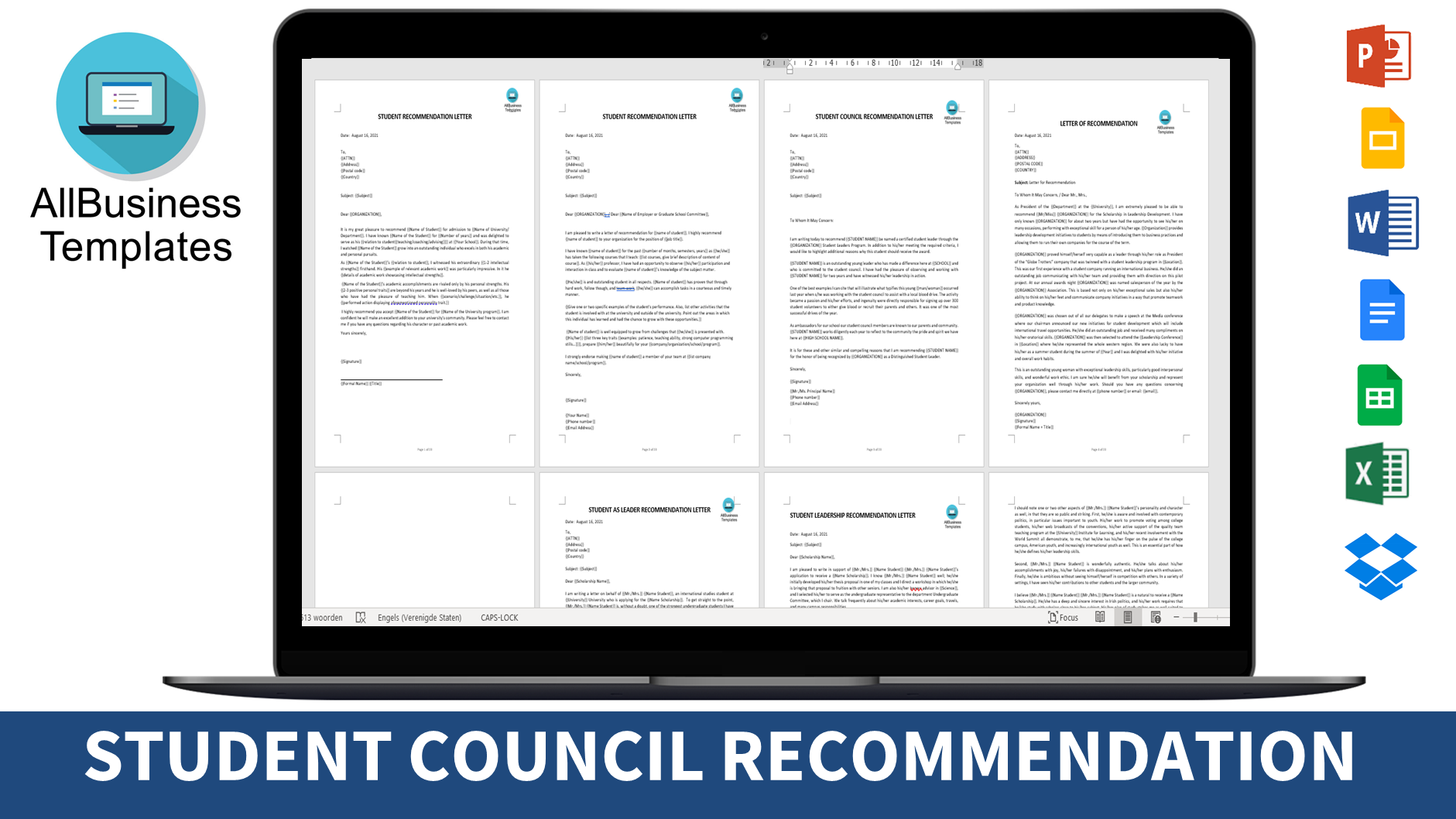 letter of recommendation for student council template