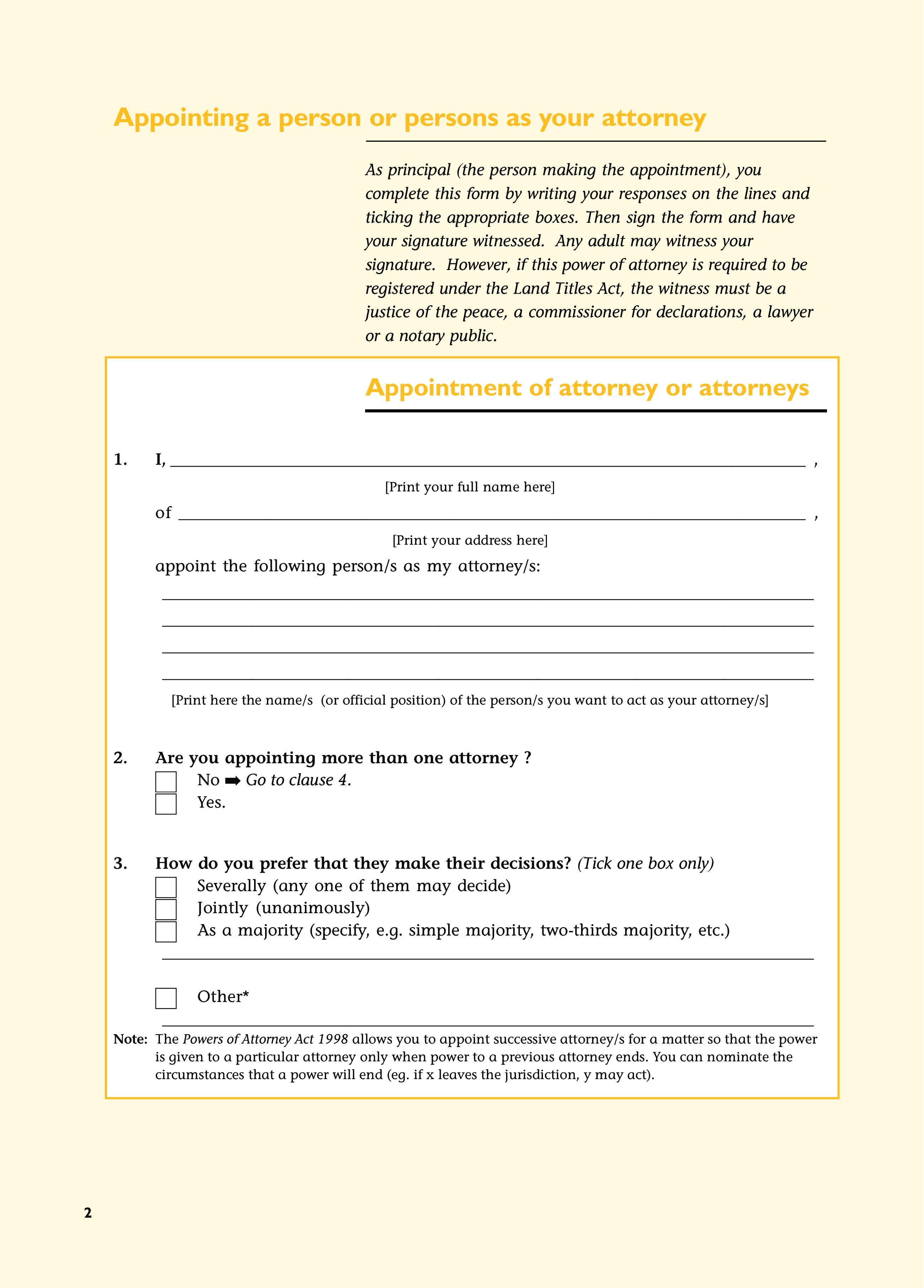 power of attorney form template