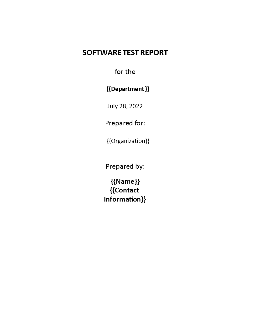 Software Test Report sample | Templates at allbusinesstemplates.com
