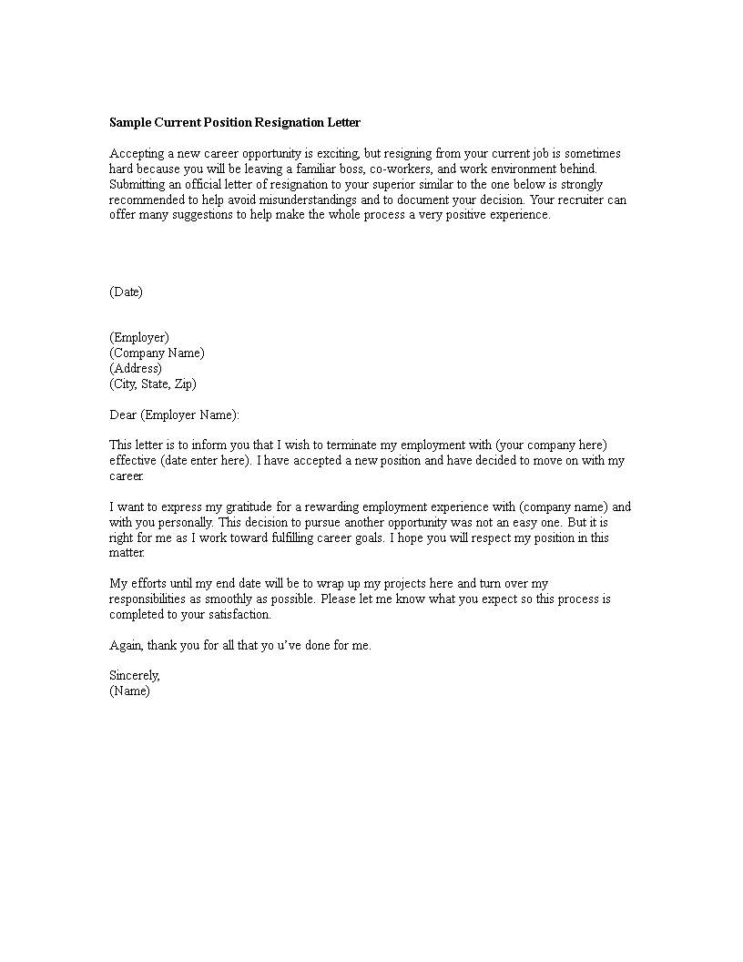 Best Resignation Letter Format main image