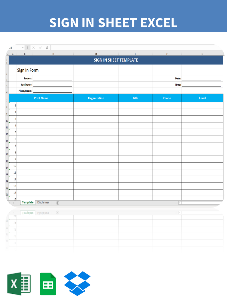 sign in sheet template modèles