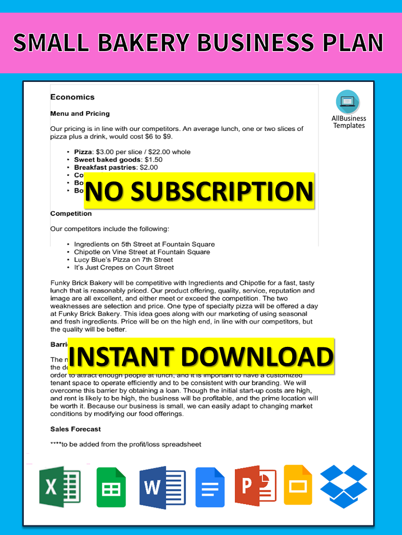Succesfull Bakery Business Plan main image