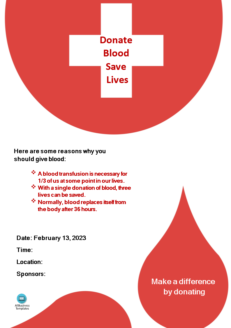 blood donation poster plantilla imagen principal