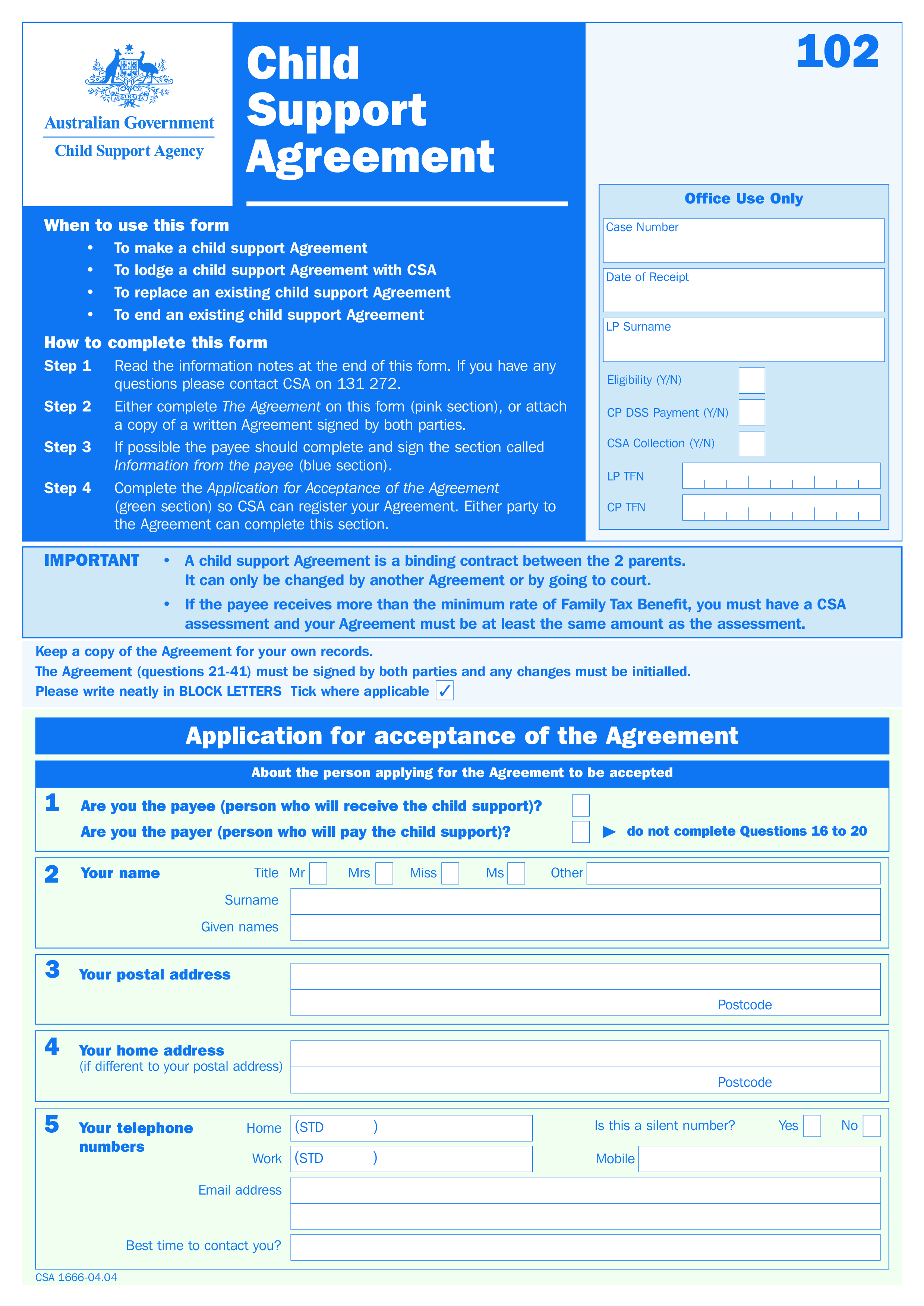 legal child support agreement voorbeeld afbeelding 