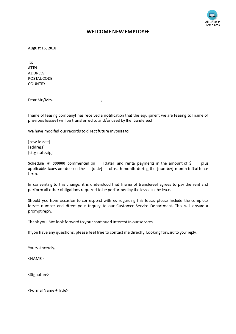 new leasing company introduction letter template