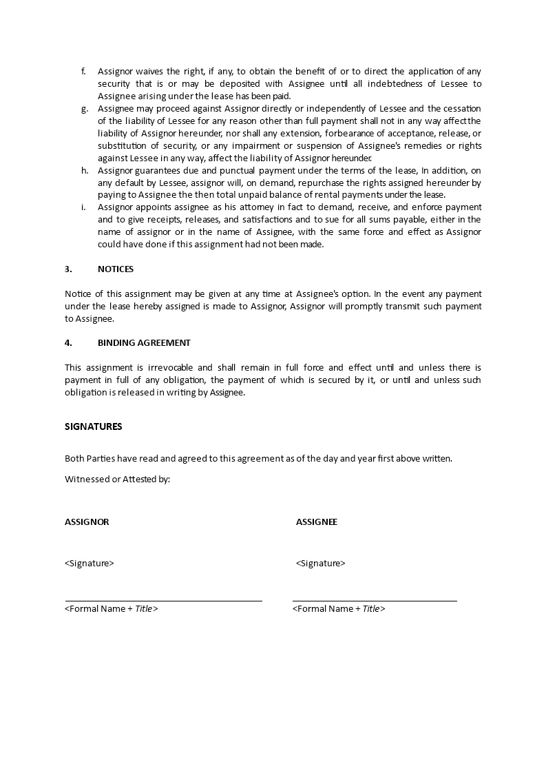 assignment of rents clause