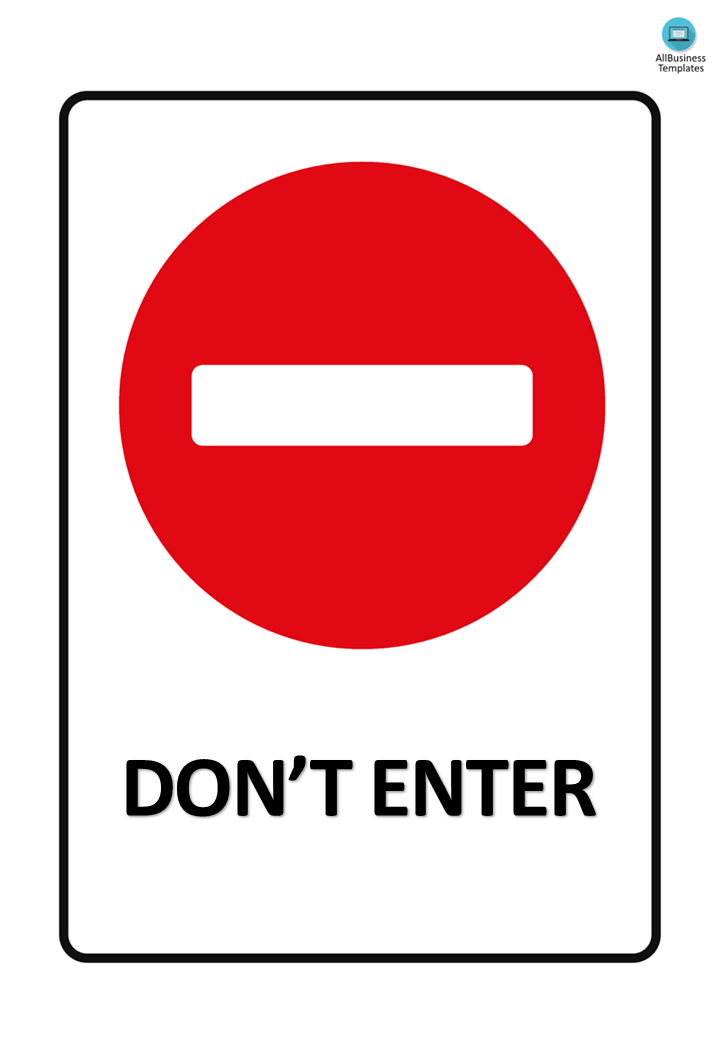 do not enter sign plantilla imagen principal