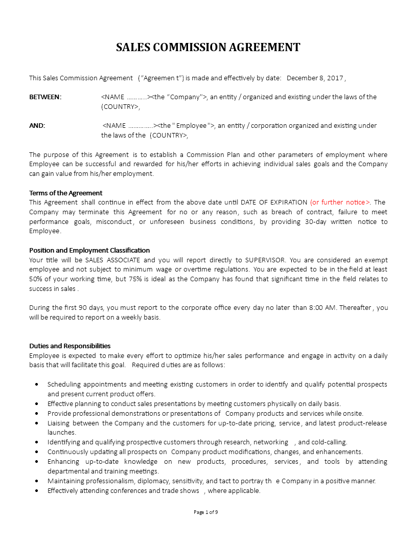11 Sales Commission Template DocTemplates