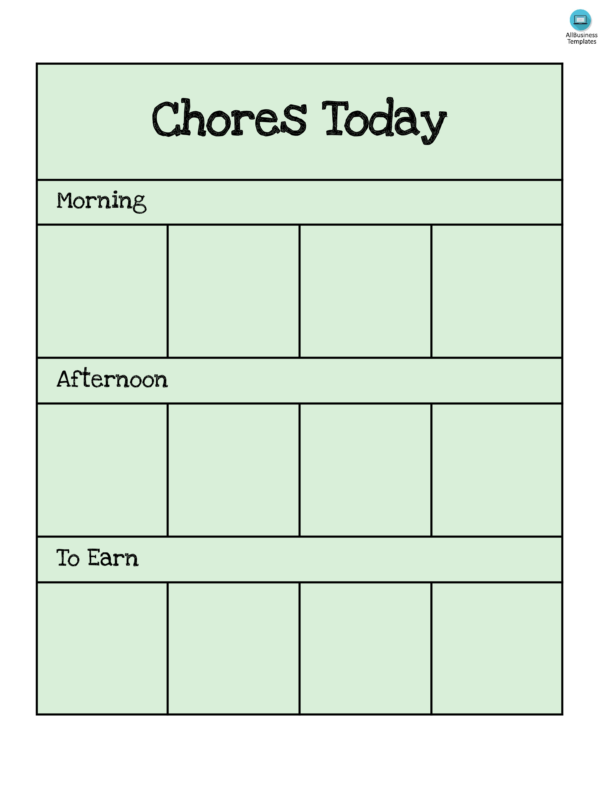 Preschool Chore Chart main image