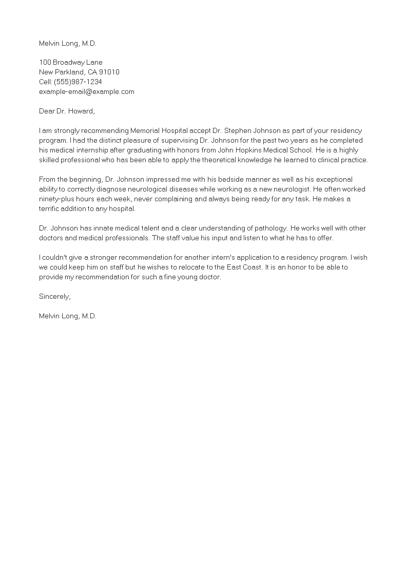 Internship Reference Letter Format main image