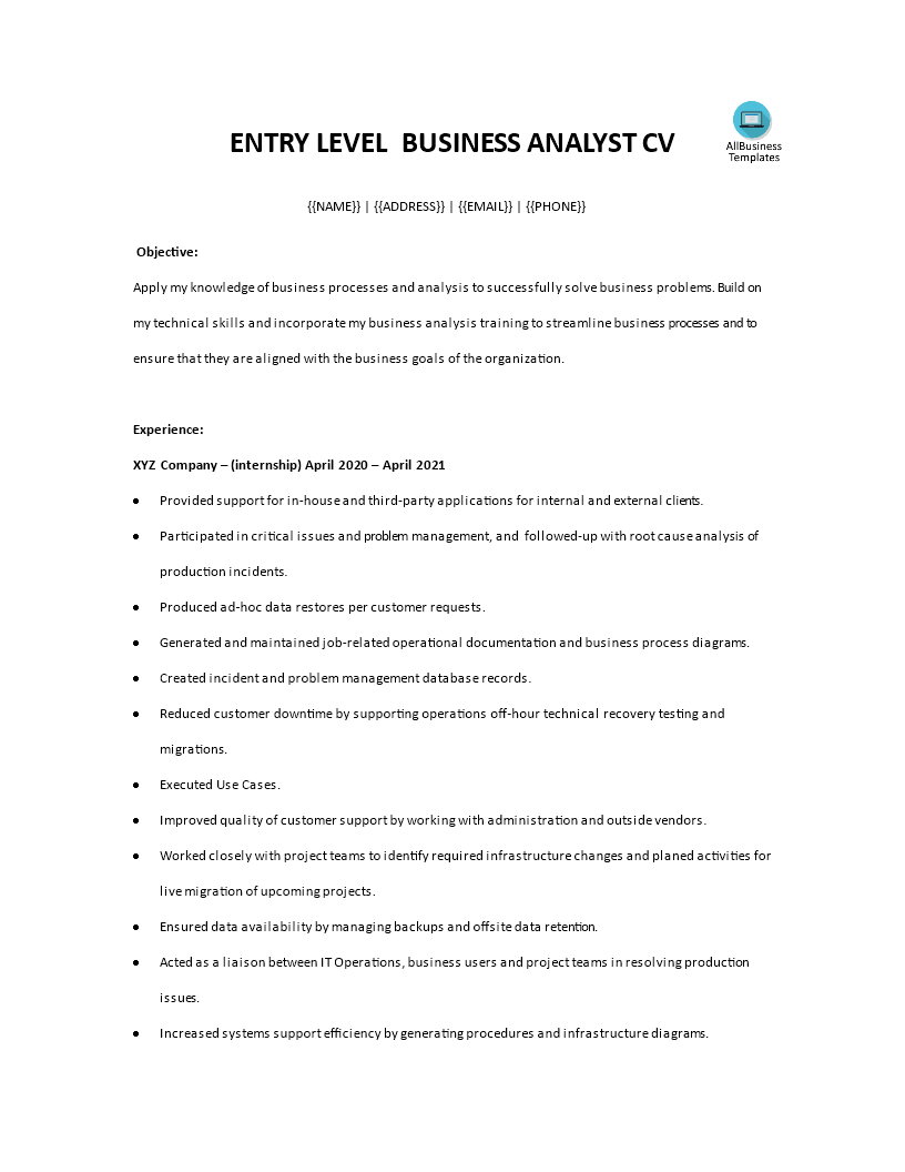 entry level cv voorbeeld afbeelding 