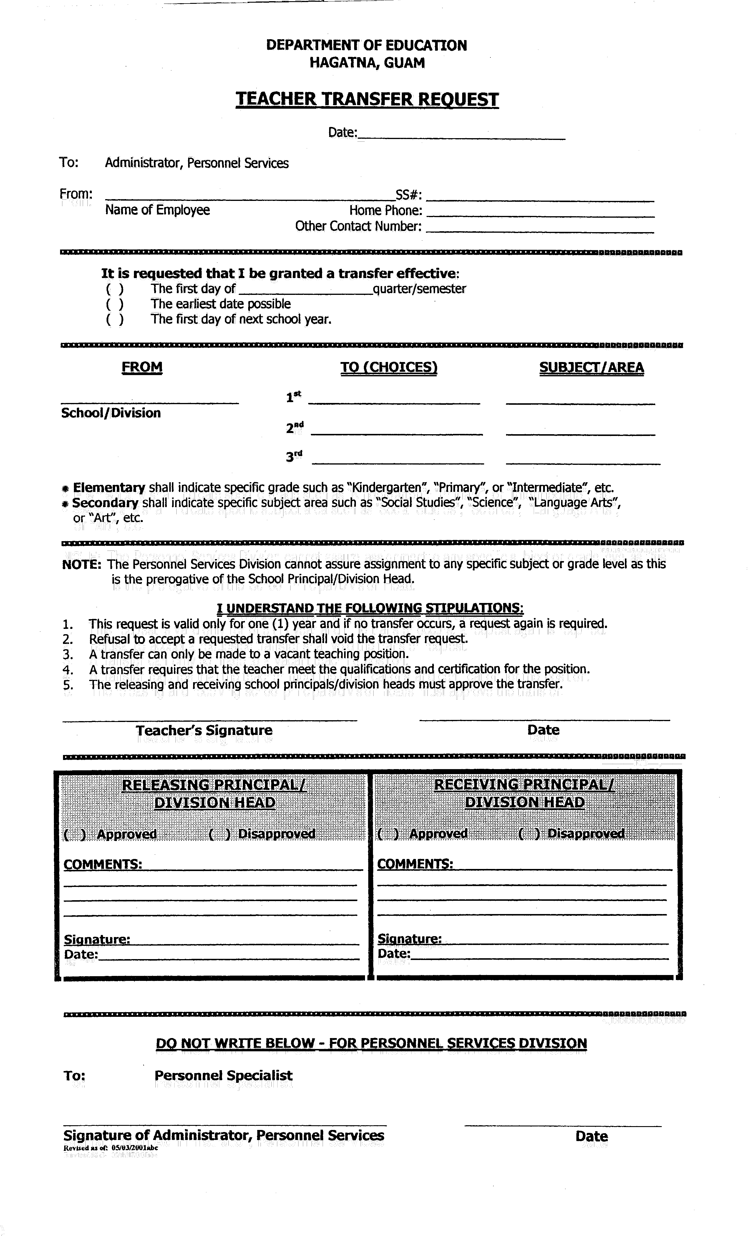 teacher location transfer letter voorbeeld afbeelding 