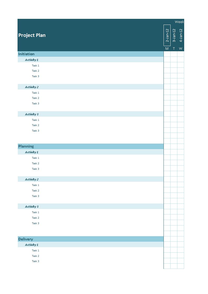 project planning worksheet template modèles