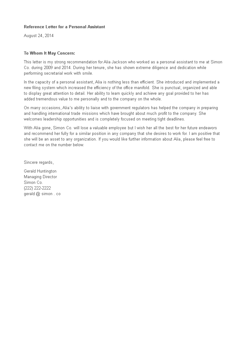 Personal Reference Letter Template from www.allbusinesstemplates.com