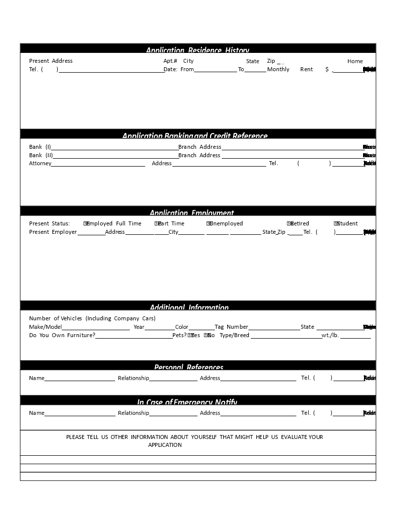 Rental Application | Templates at allbusinesstemplates.com