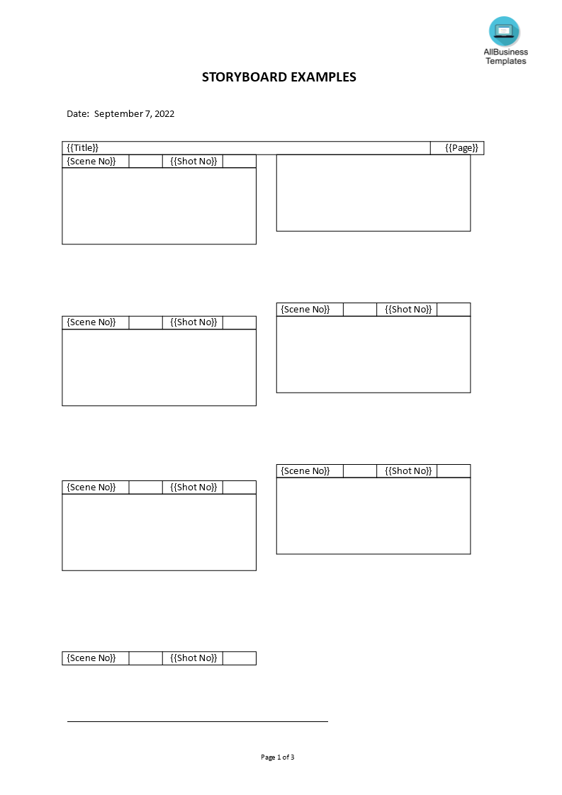 Storyboard example | Templates at allbusinesstemplates.com