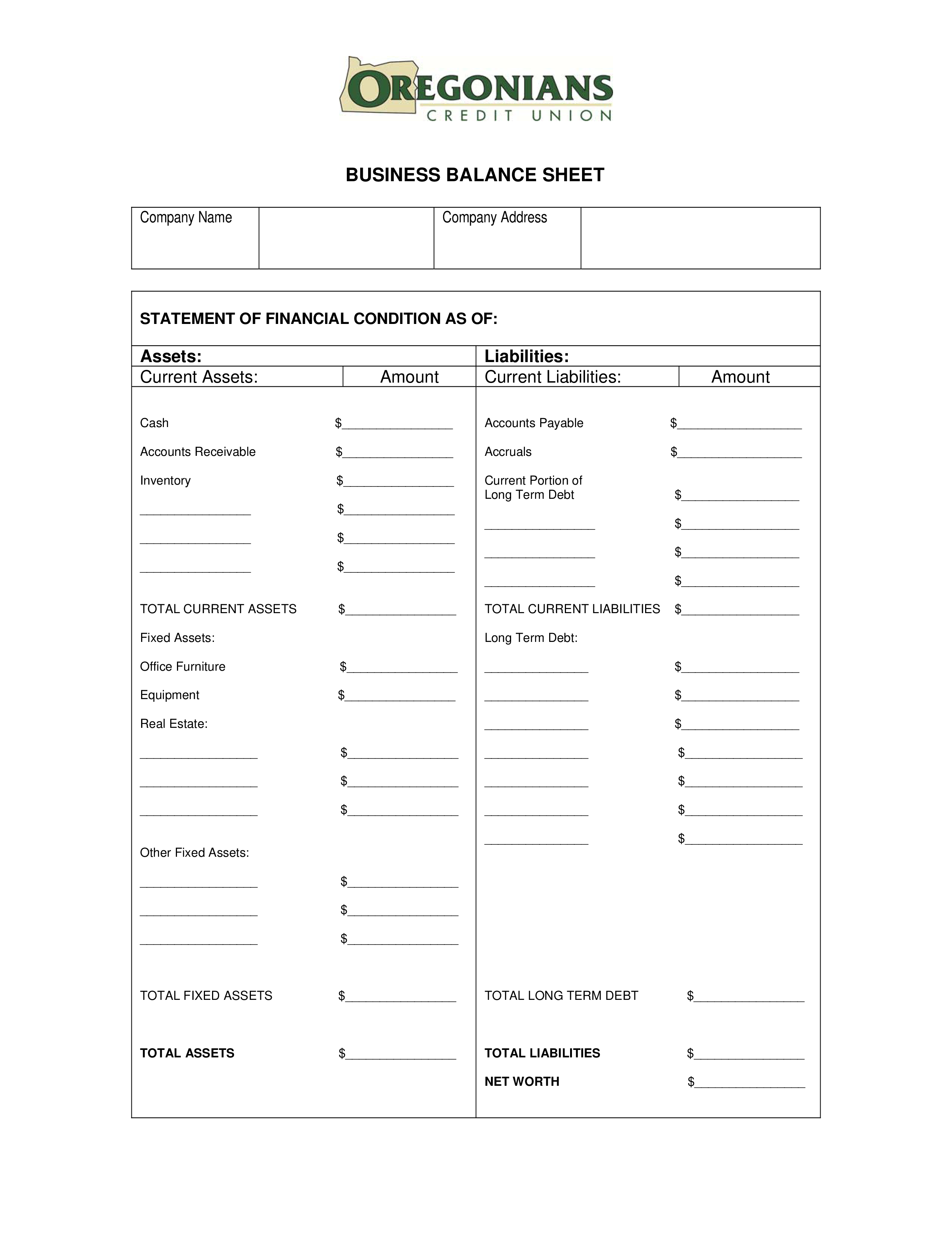 business balance sheet Hauptschablonenbild