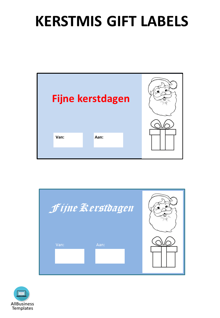 kerstcadeaulabels template