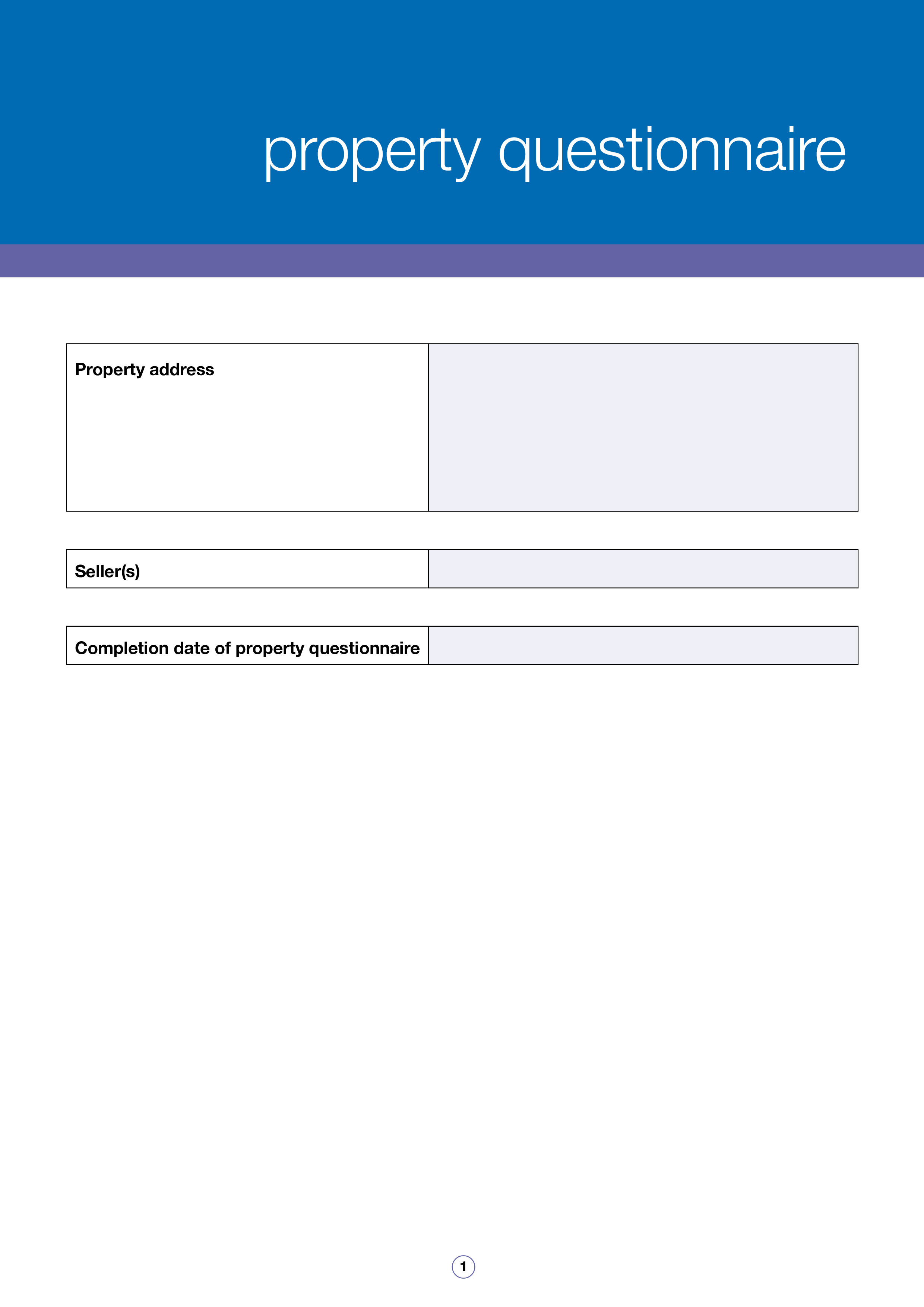 property questionnaire template