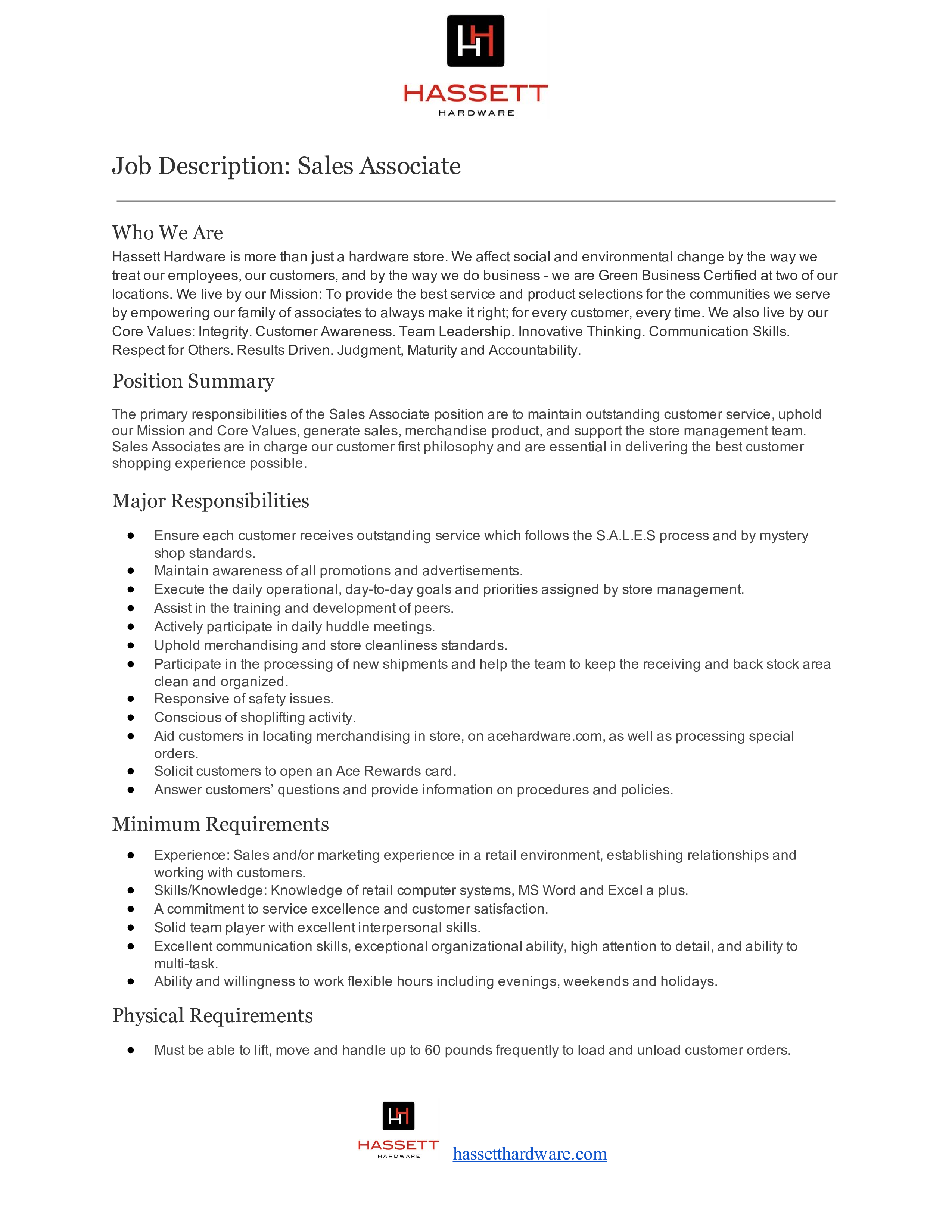 Sales Associate Job Description main image