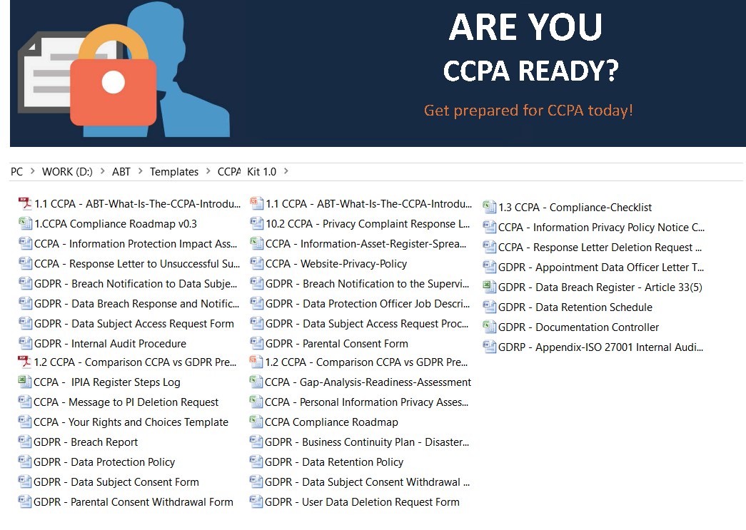 CCPA Compliance Toolkit 模板