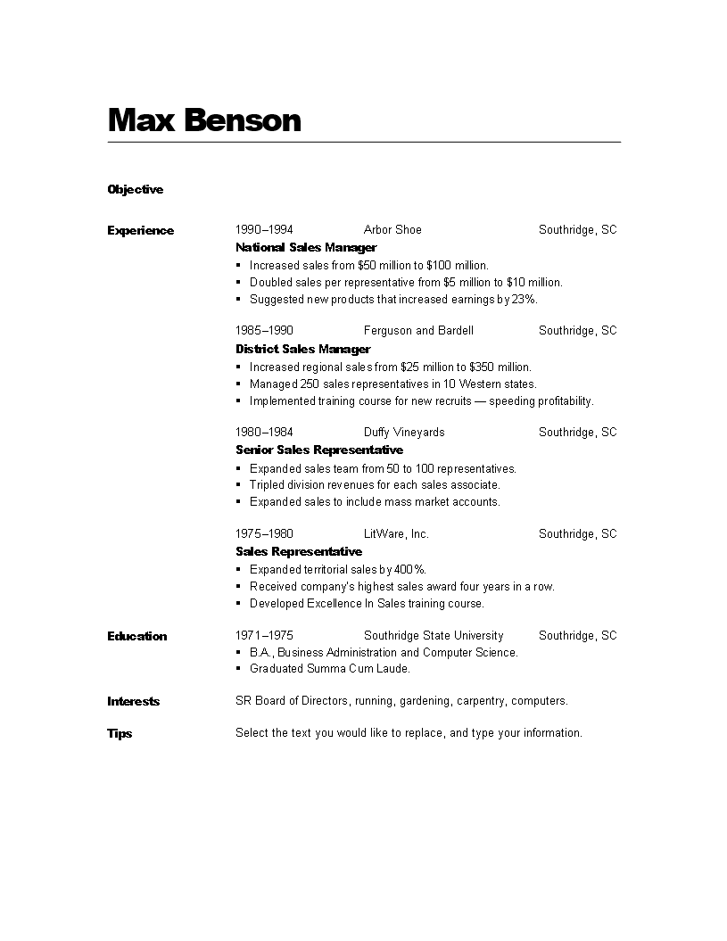 modern professional resume template
