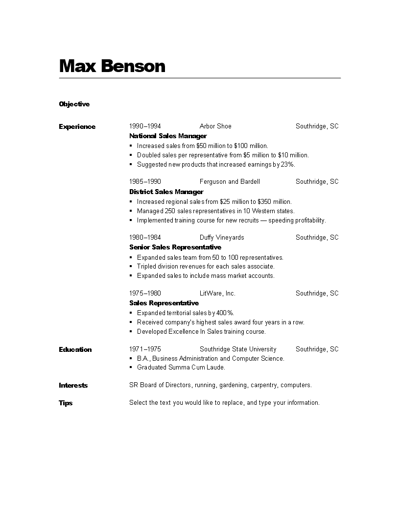 modern professional resume modèles