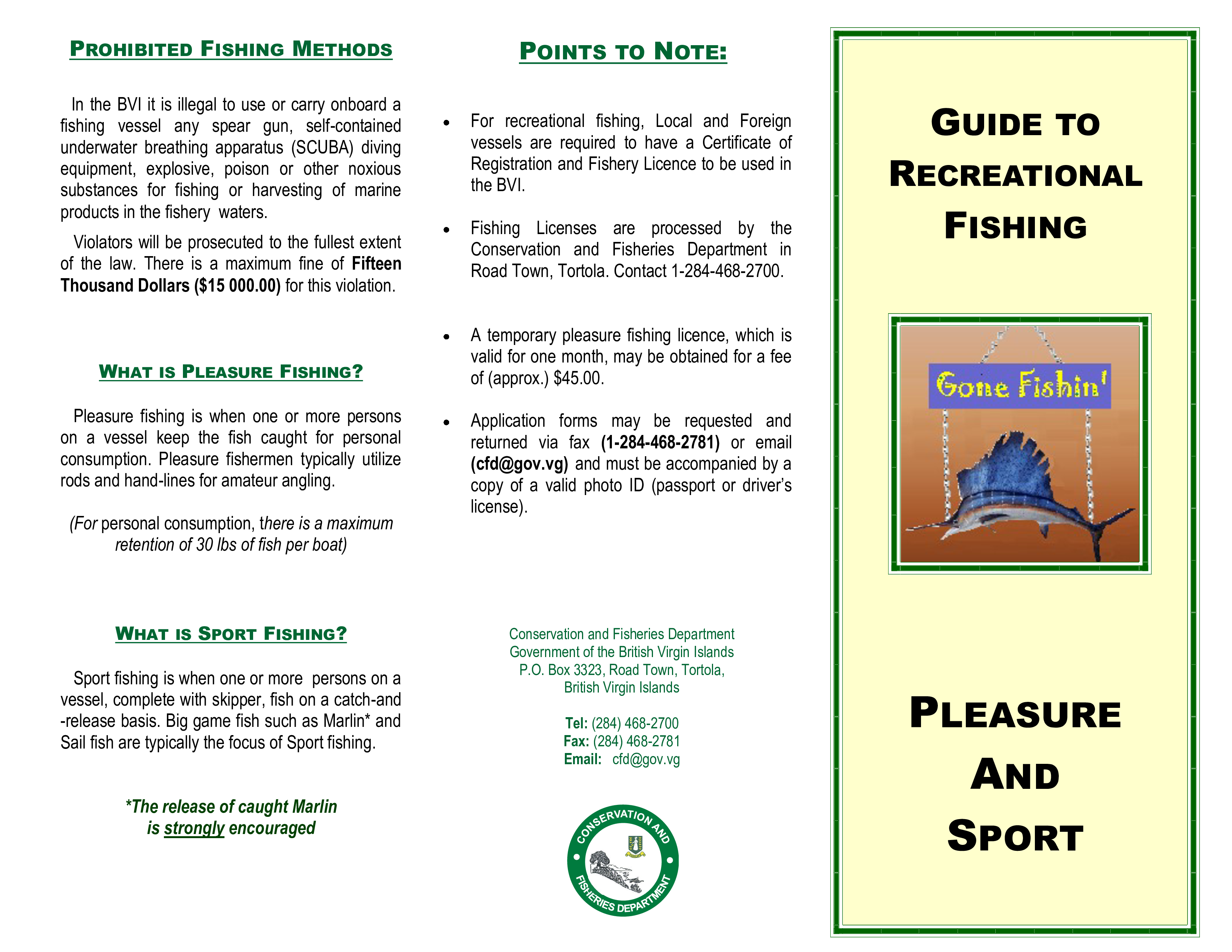 recreational fishing brochure voorbeeld afbeelding 