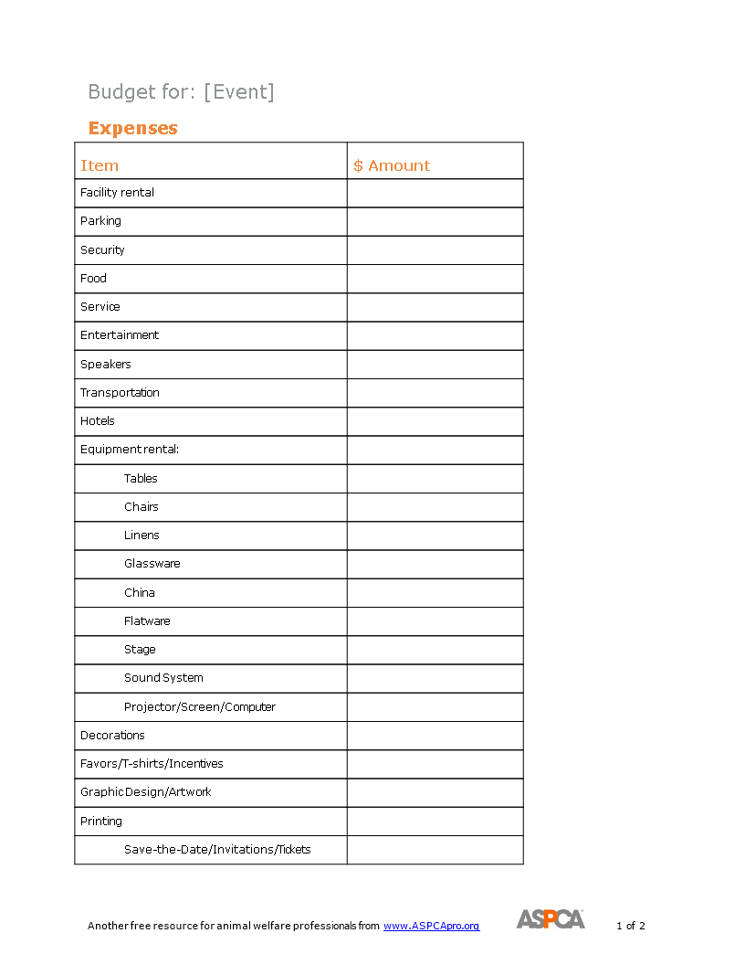 evenement begroting word Hauptschablonenbild