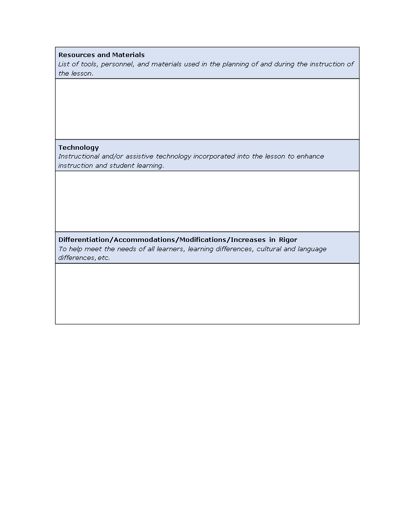 Lesson Plan Format Word | Templates at allbusinesstemplates.com