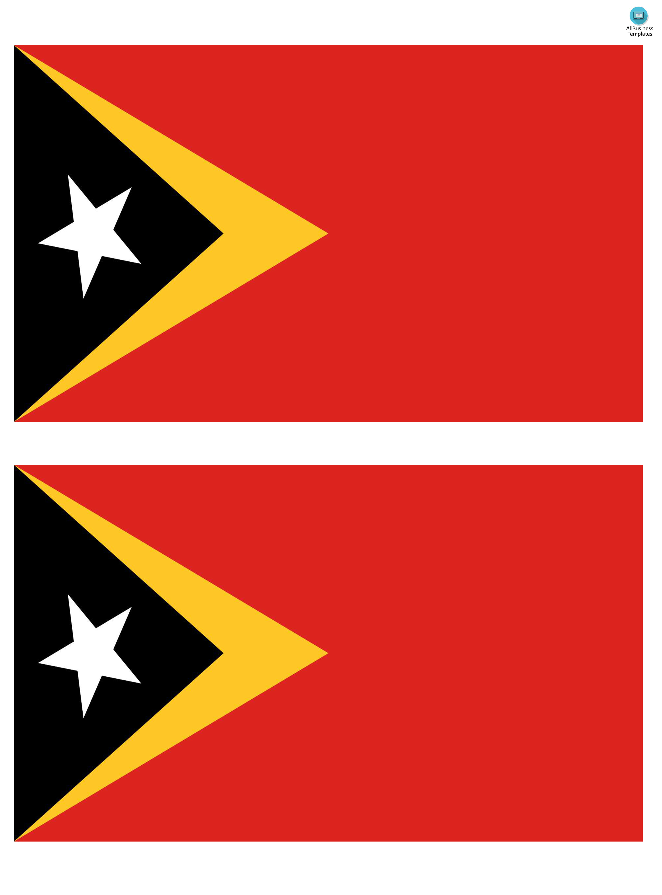 East Timor printable flag 模板
