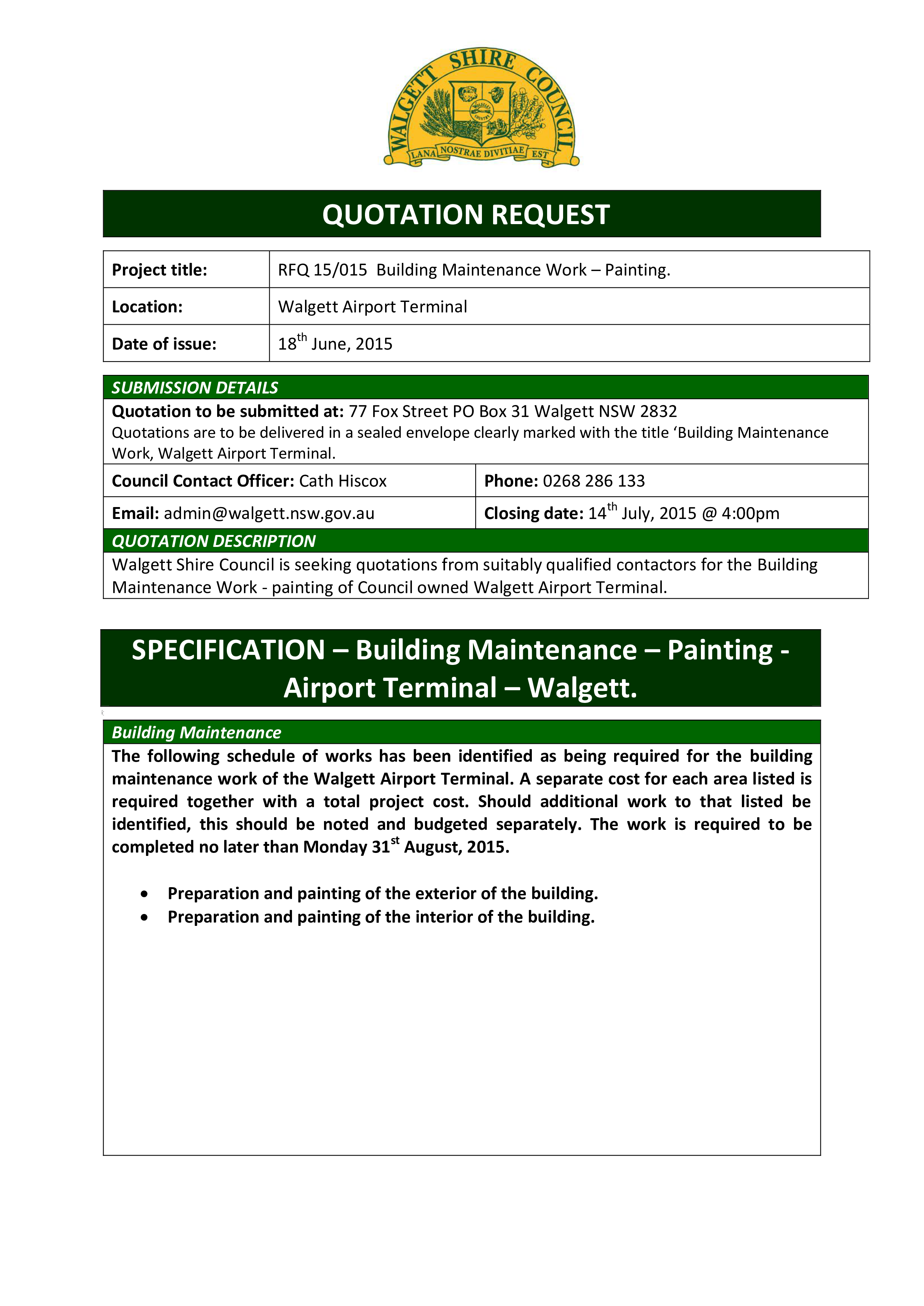 maintenance company template