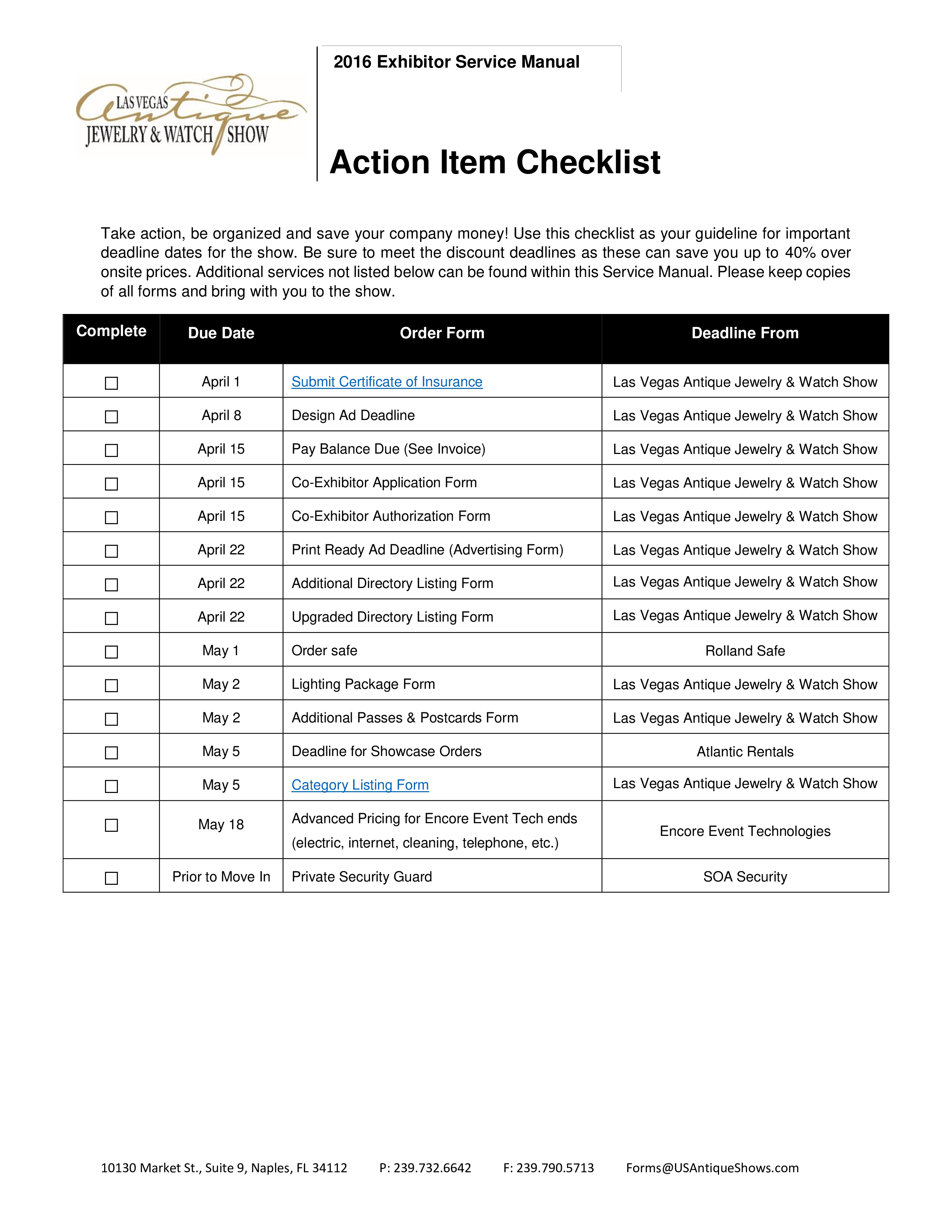 Action Items List Template