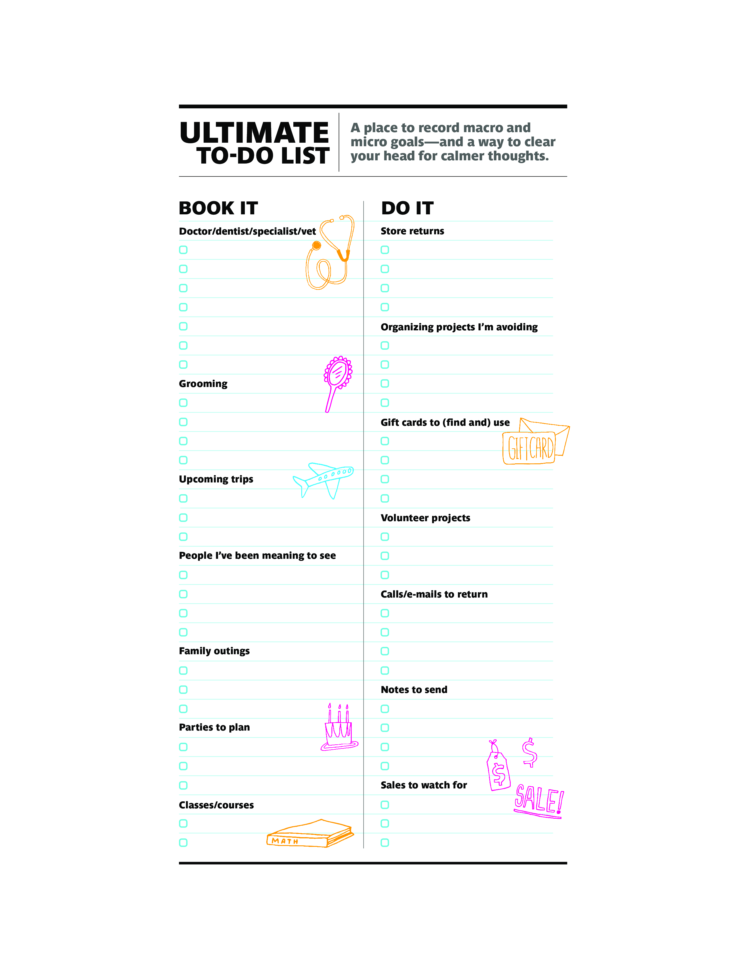 blank to do checklist Hauptschablonenbild