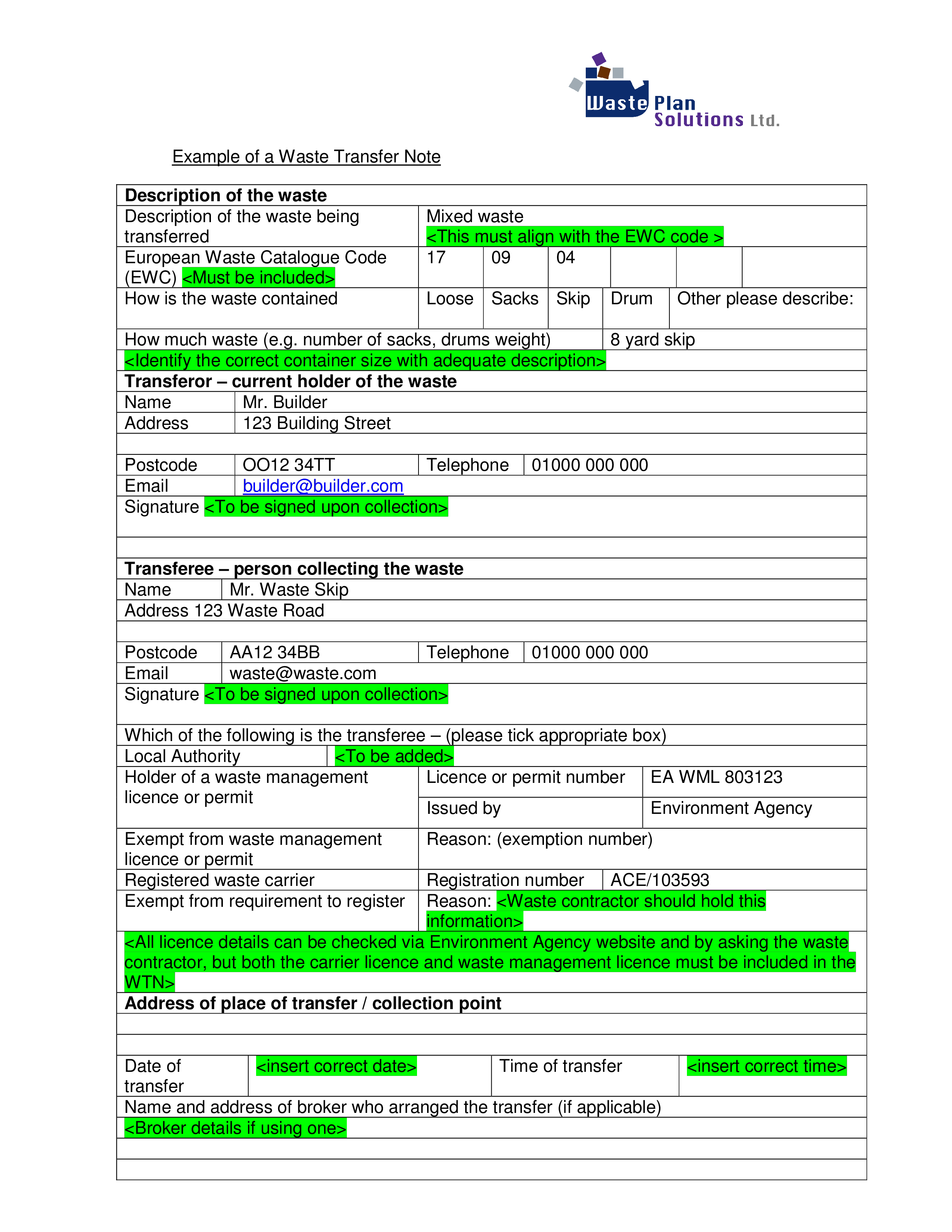 transfer note plantilla imagen principal