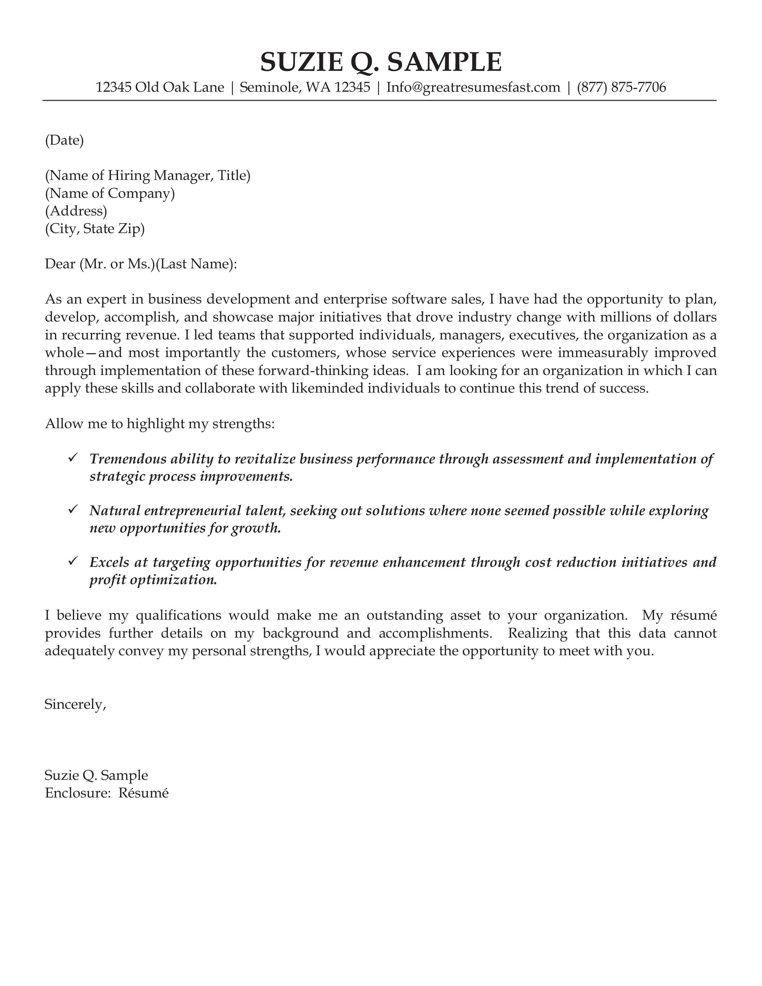 software cover letter template