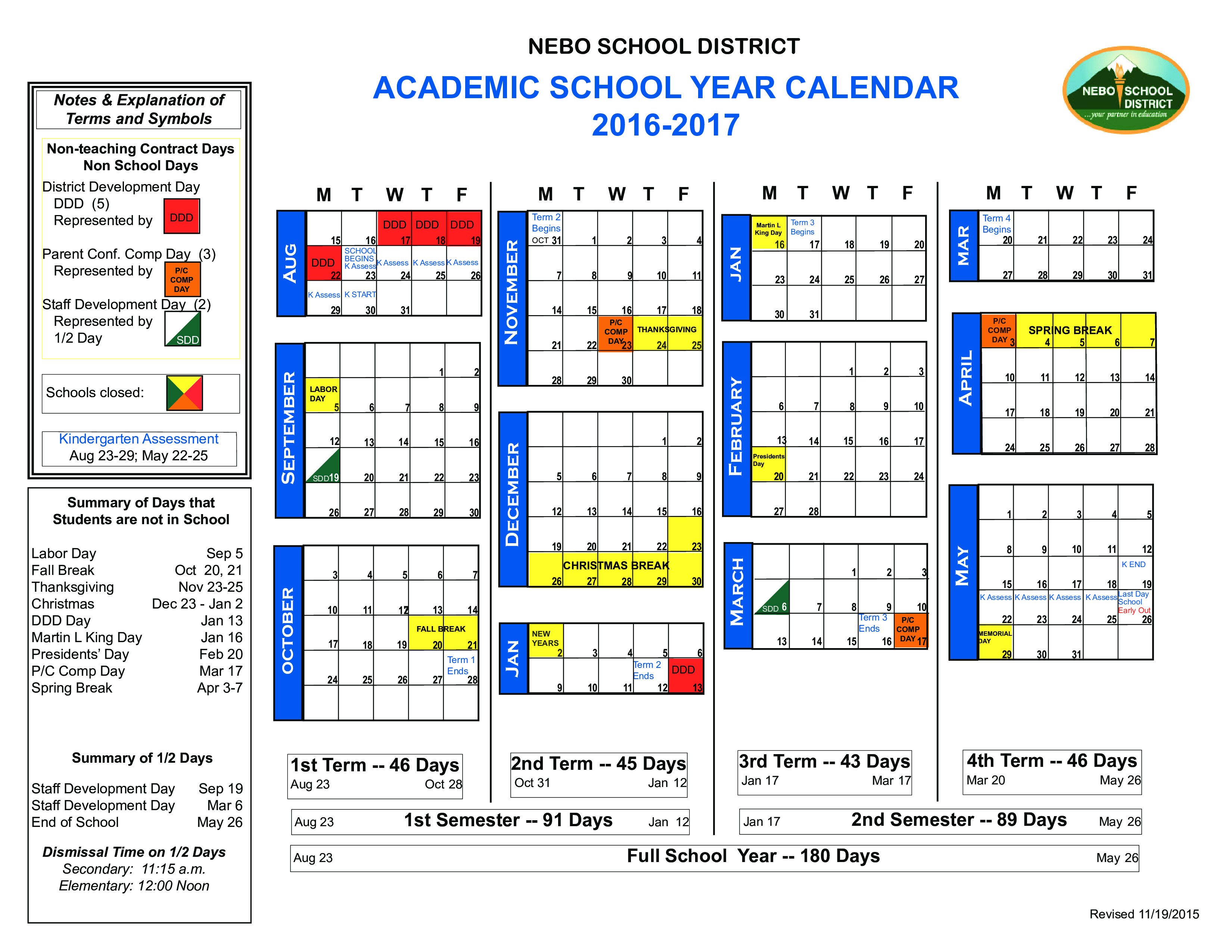 academic monthly template