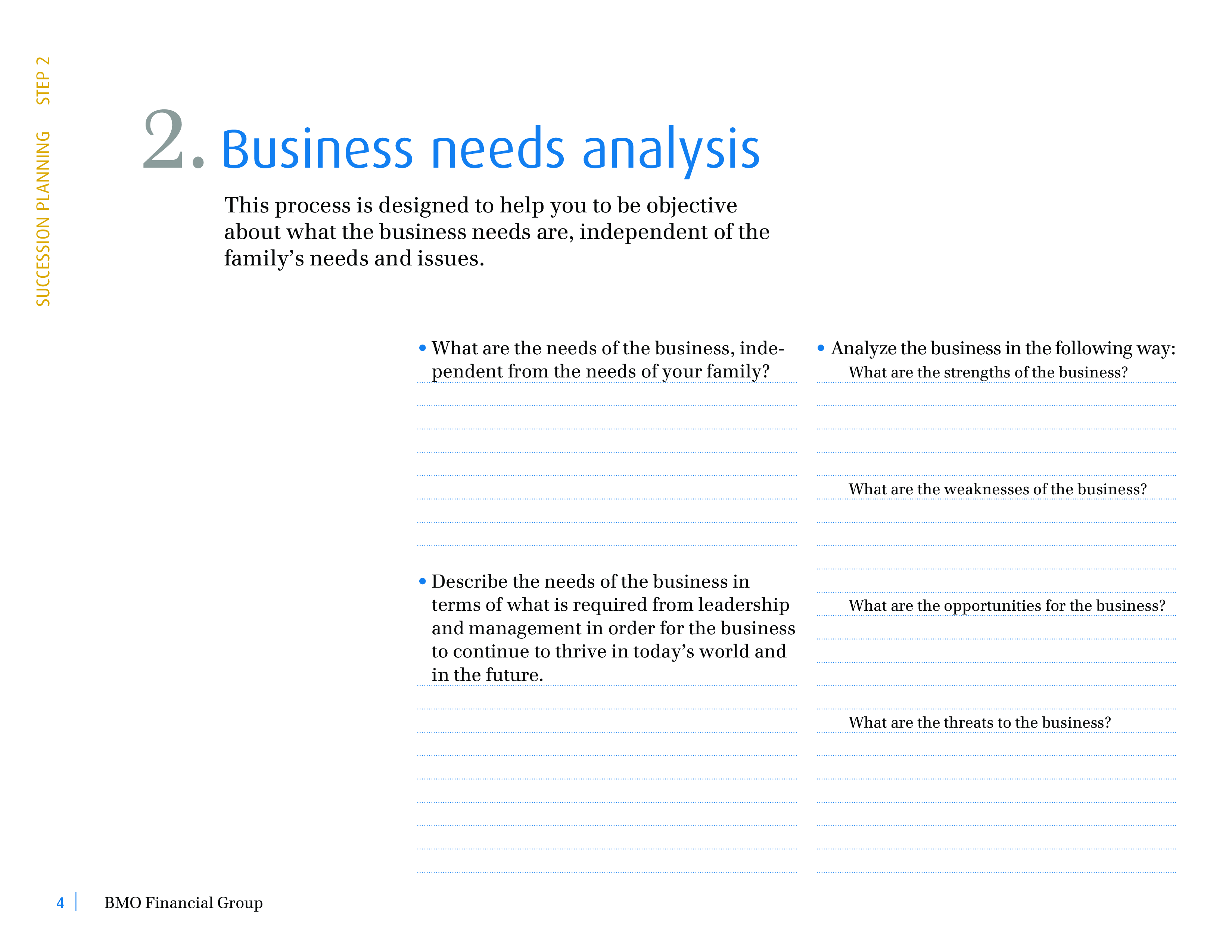 business needs analysis template