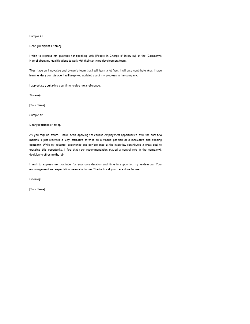 thank you letter software development interview template