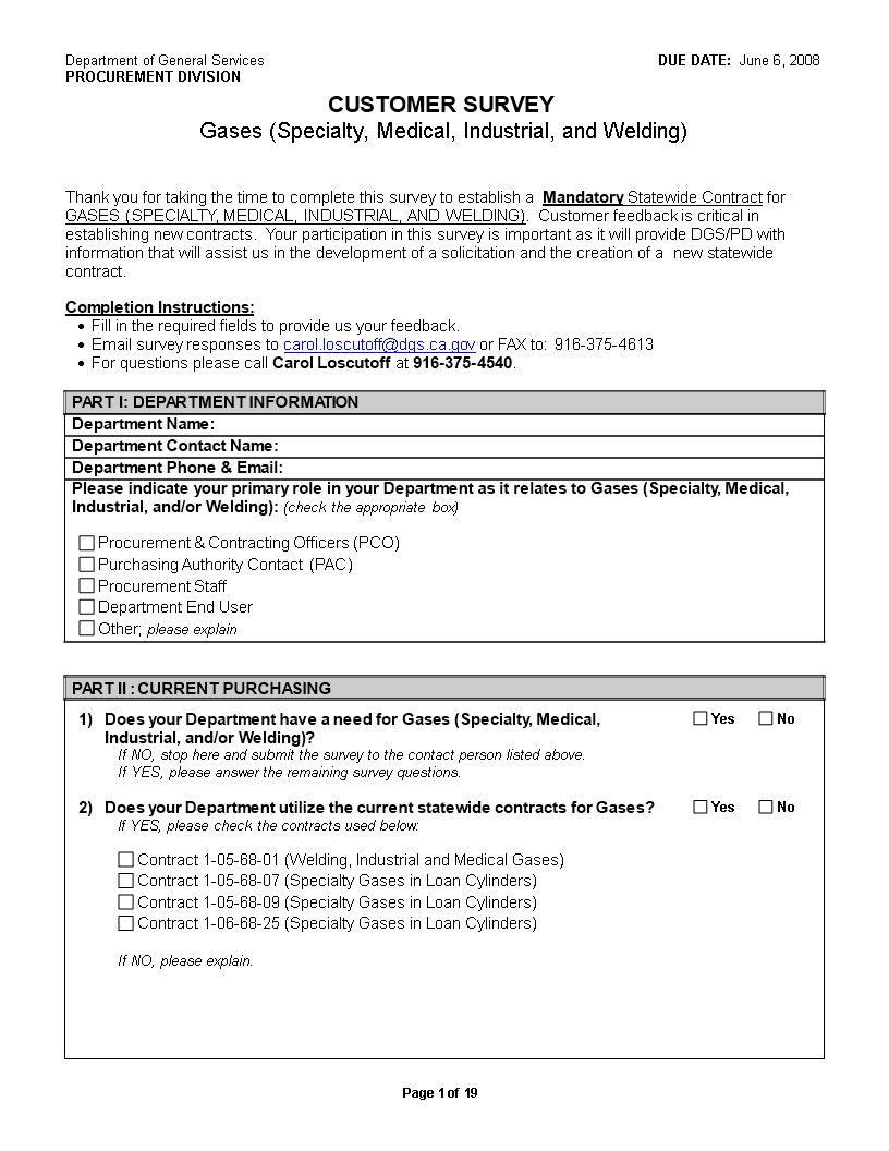 printable customer survey template plantilla imagen principal