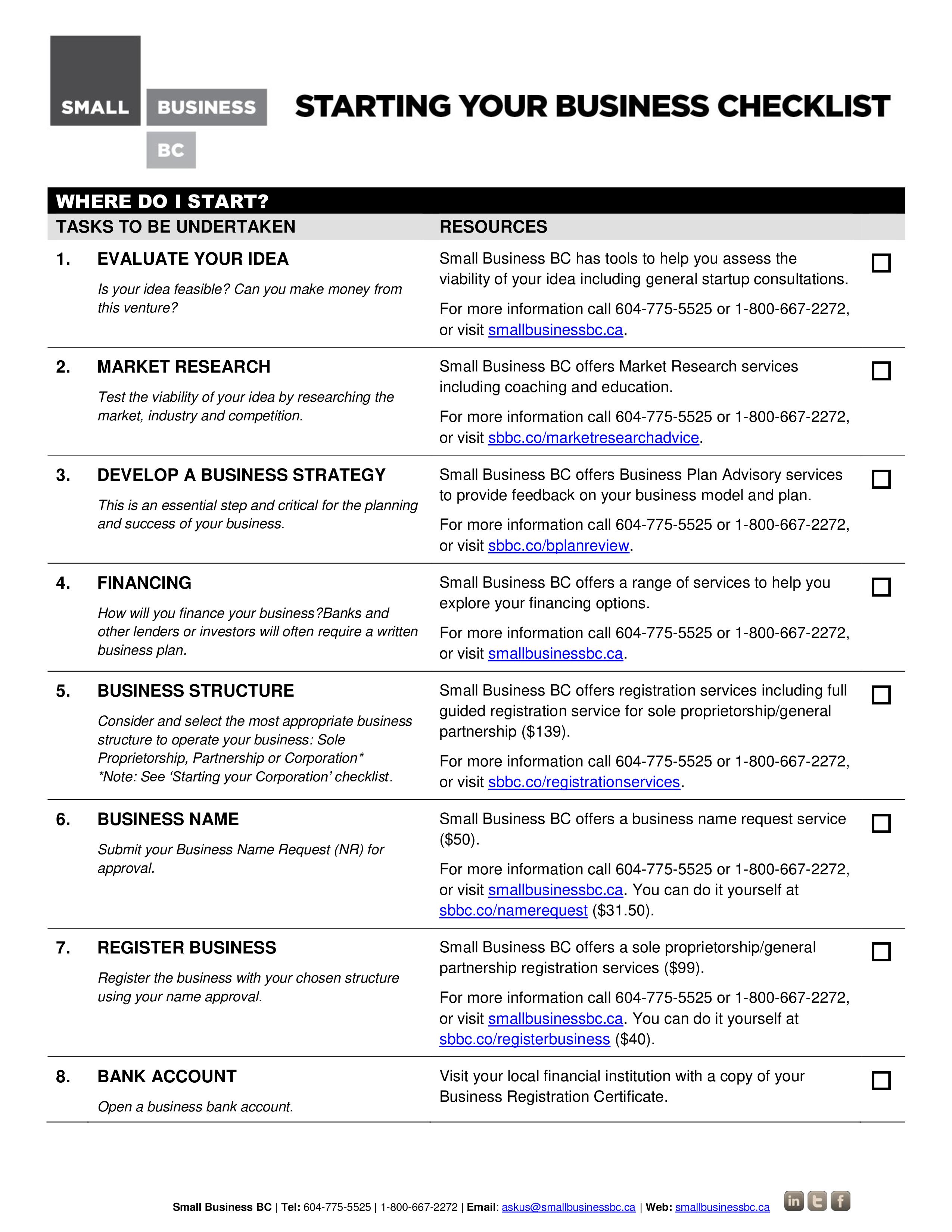 Business To Do Checklist Sample main image