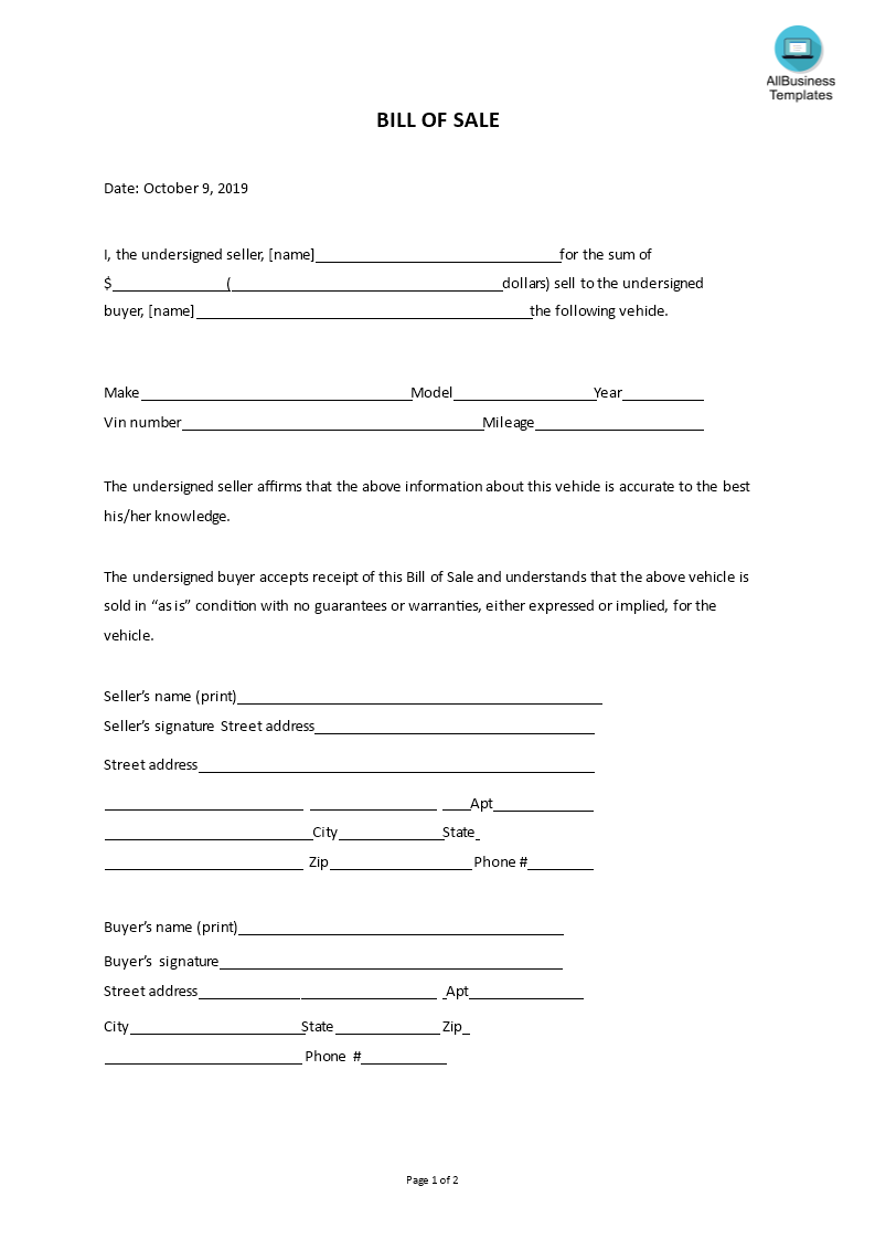 free-printable-bill-of-sale-templates-form-generic